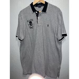 Polo Ralph Lauren Rugby Polo Men’s L Gray Skull and Crossbones R.L.F.C. 1923